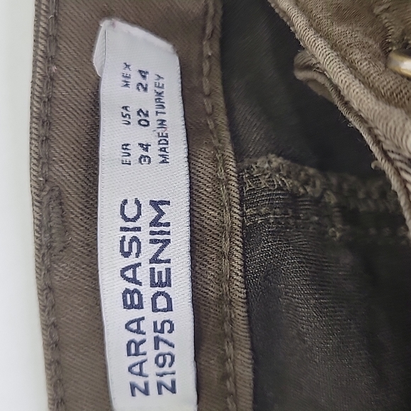 Zara Brown Moto Skinny Jeans SZ 2 - Picture 14 of 14
